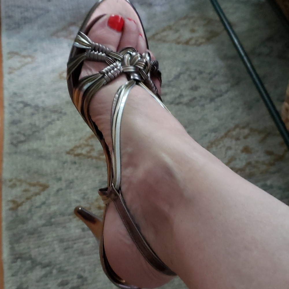 NWOB, Marc Fisher Strappy Gold and Silver Sandals